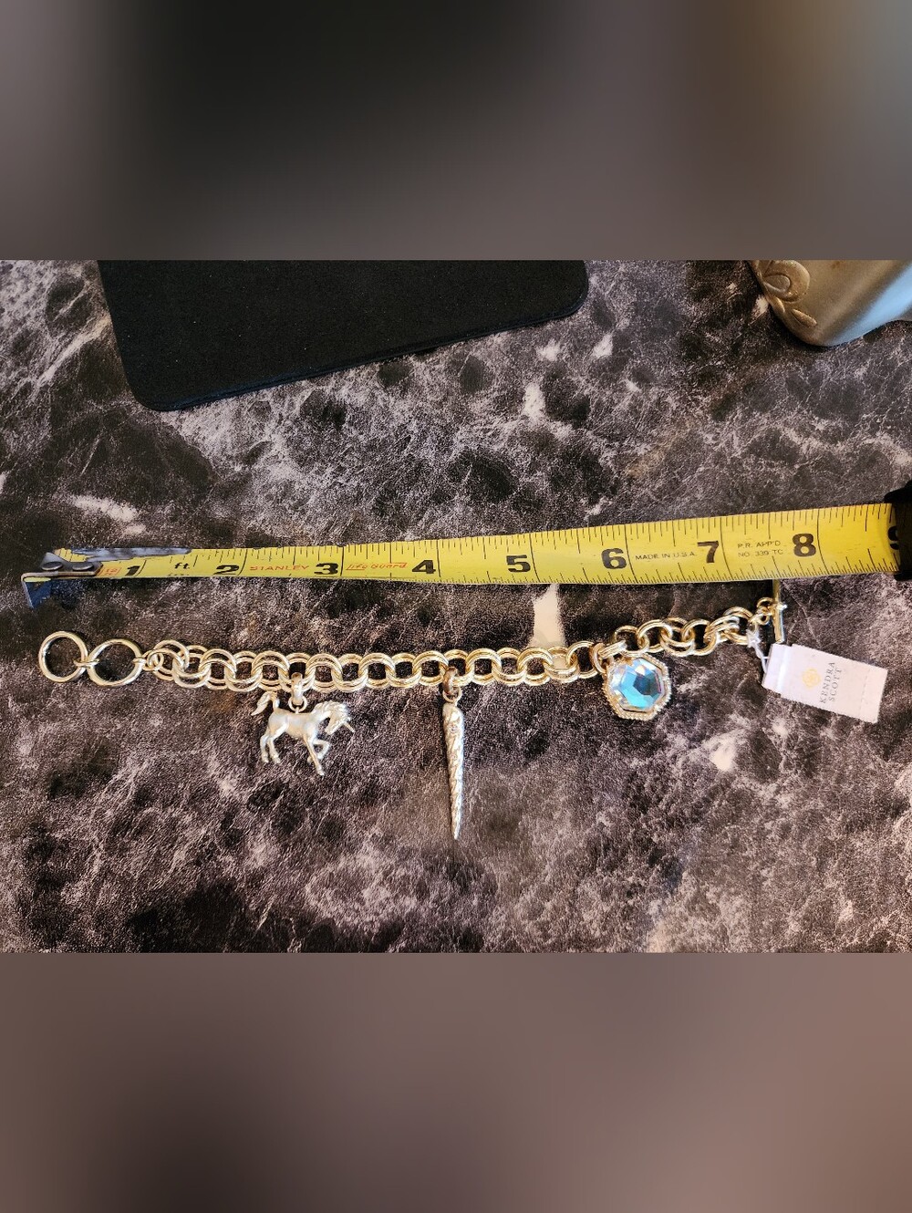 Kendra Scott Gold-Tone Unicorn Charm Bracelet with Aurora Crystal - Picture 8 of 8